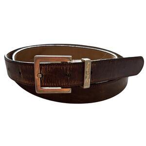 Pierre Cardin Leather Belt 34 Dress Soft Touch Cowhide Brown Vtg